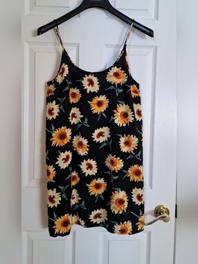Kimchi Blue Black Sunflower Printed Mini Dress from Urban Outfitters
